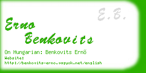 erno benkovits business card